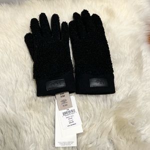 NWT UGG leather gloves; black size S/M